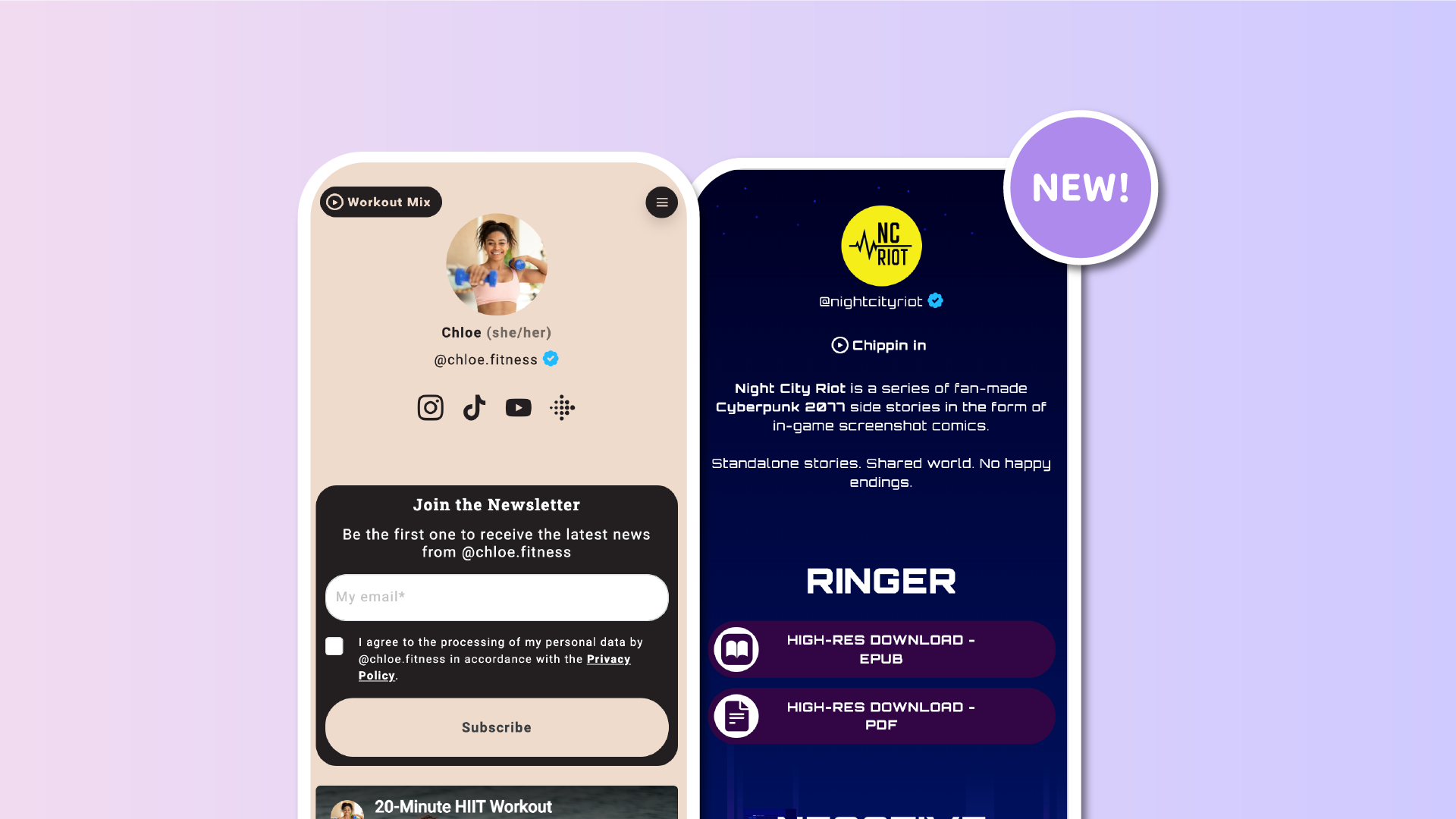 Ibuhay ang iyong linkinbio gamit ang Page Music.