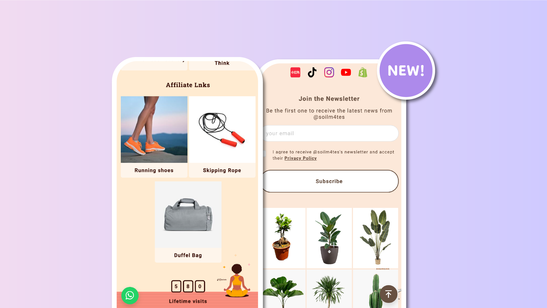 Floating button gets special links