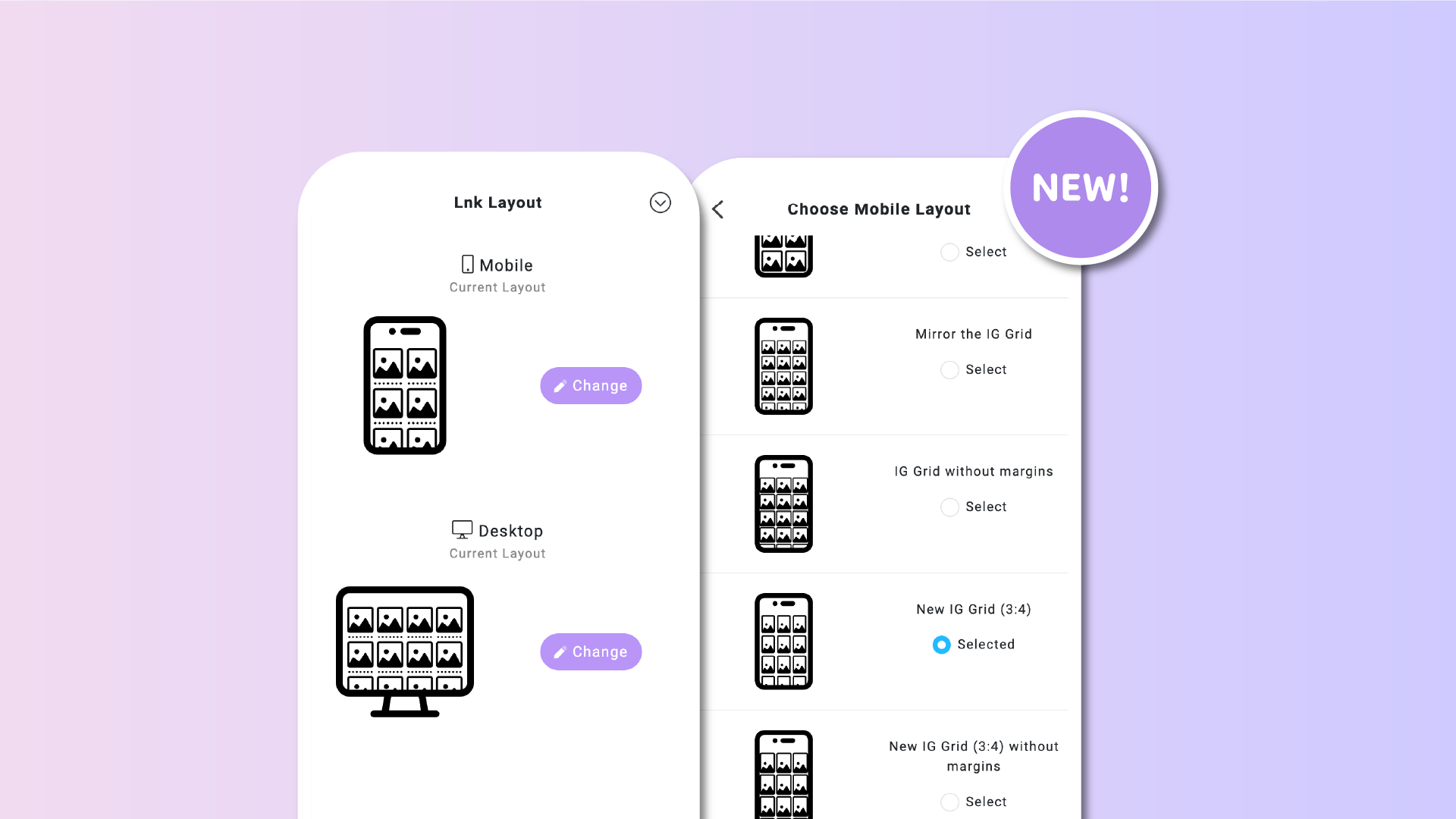 Better previews for Lnk layouts: grids, lists & more