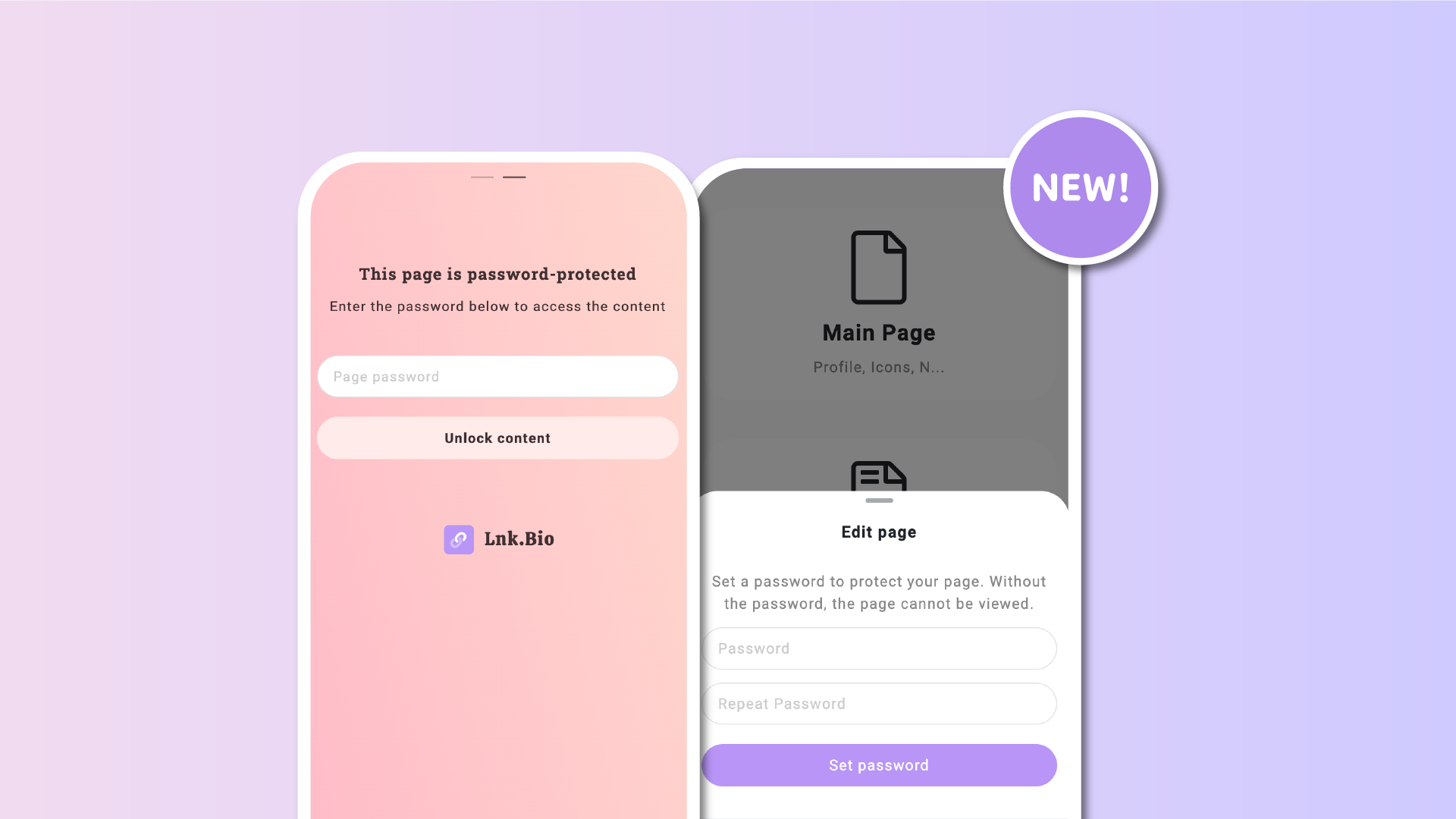 Password-protect your Lnk.Bio pages