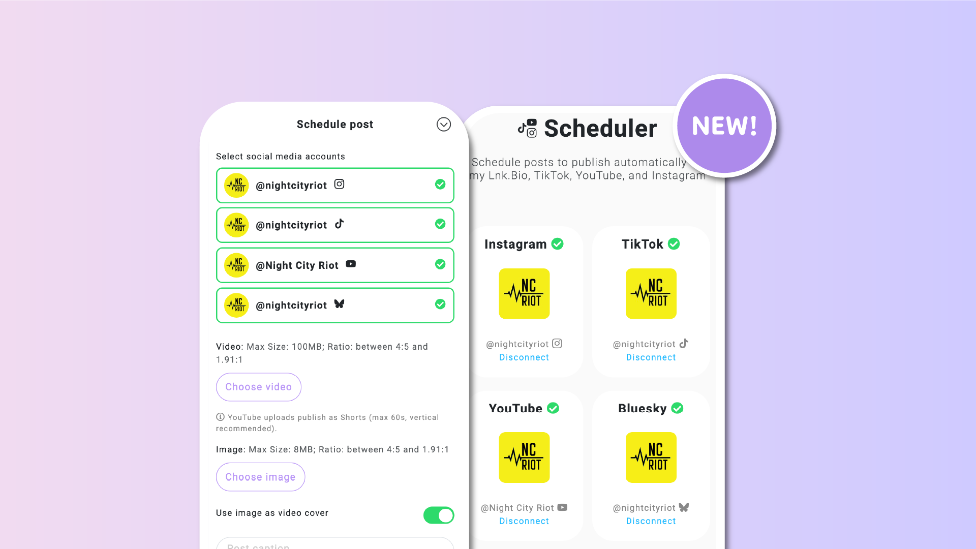 Mag-publish sa Bluesky mula sa Lnk.Bio scheduler