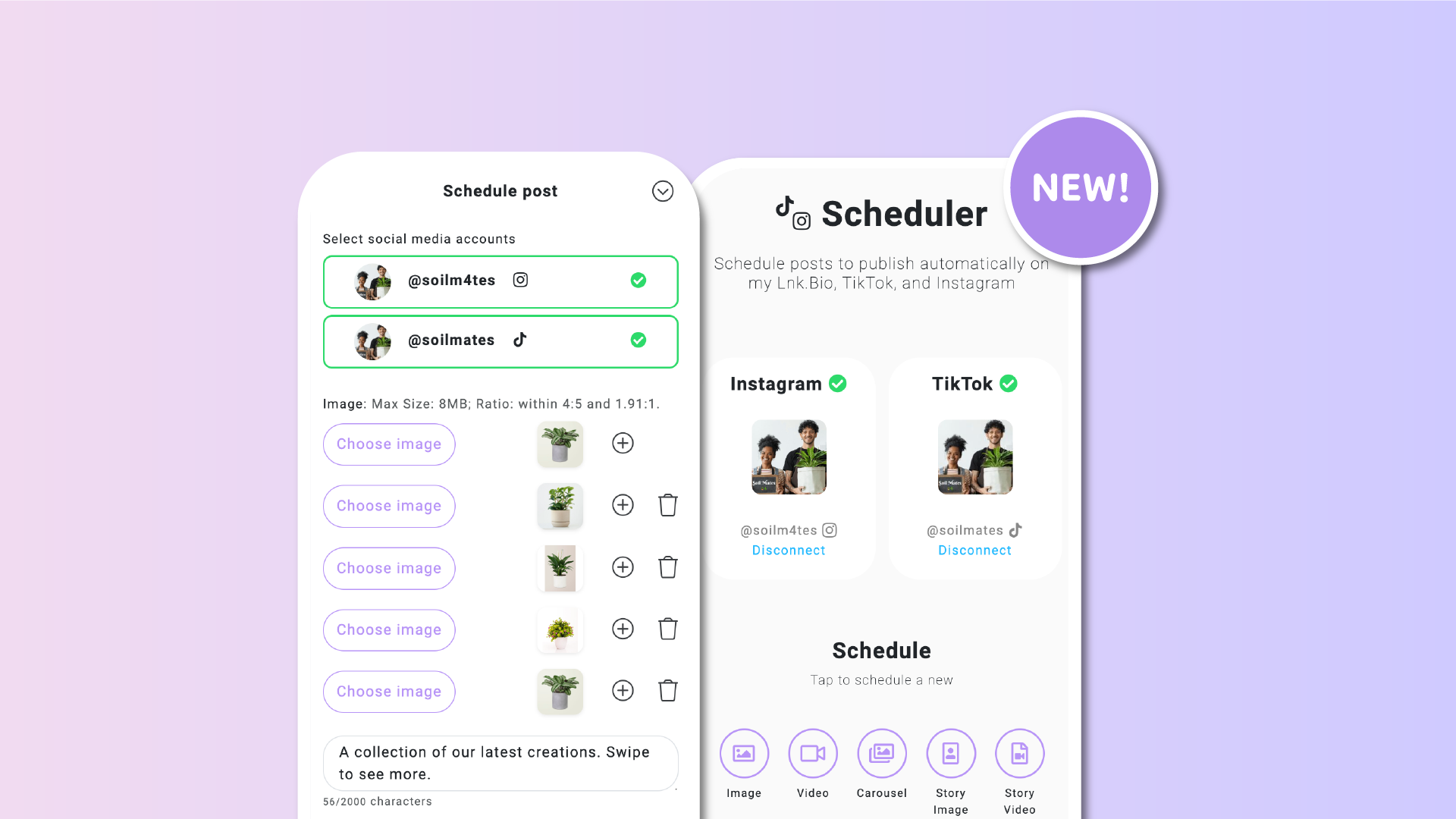 Enhanced UI/UX for the Social Media Scheduler