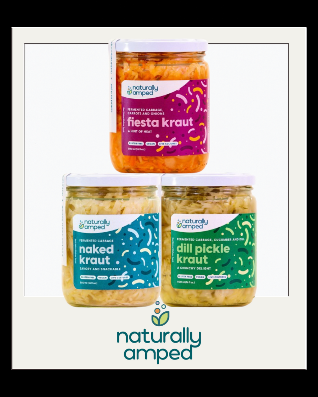 Naturally Amped krauts and kimchi sauerkraut fermented probiotic BBQ
