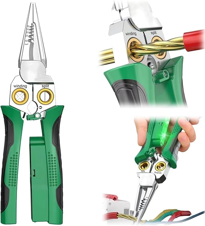 GADO Pro 8-in-1 Wire Crimper Stripper with Voltage Detector & Dual Alarms