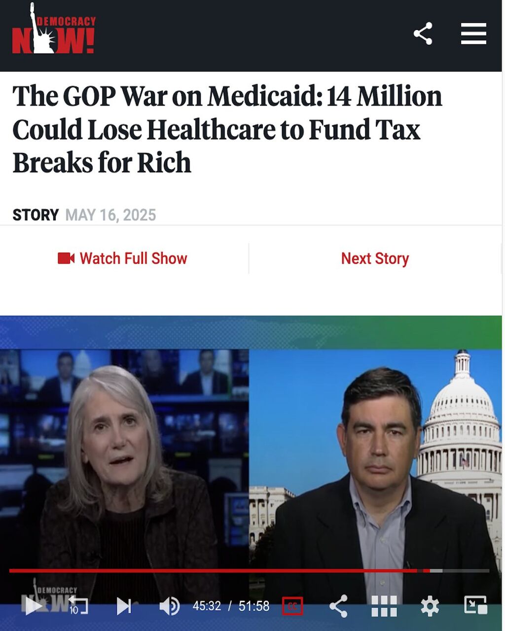The GOP War on Medicaid: 14 Million Could Lose Healthcare to Fund Tax Breaks for Rich