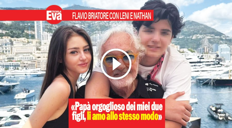 Pap&agrave; Flavio Briatore con Nathan e Leni: selfie in famiglia