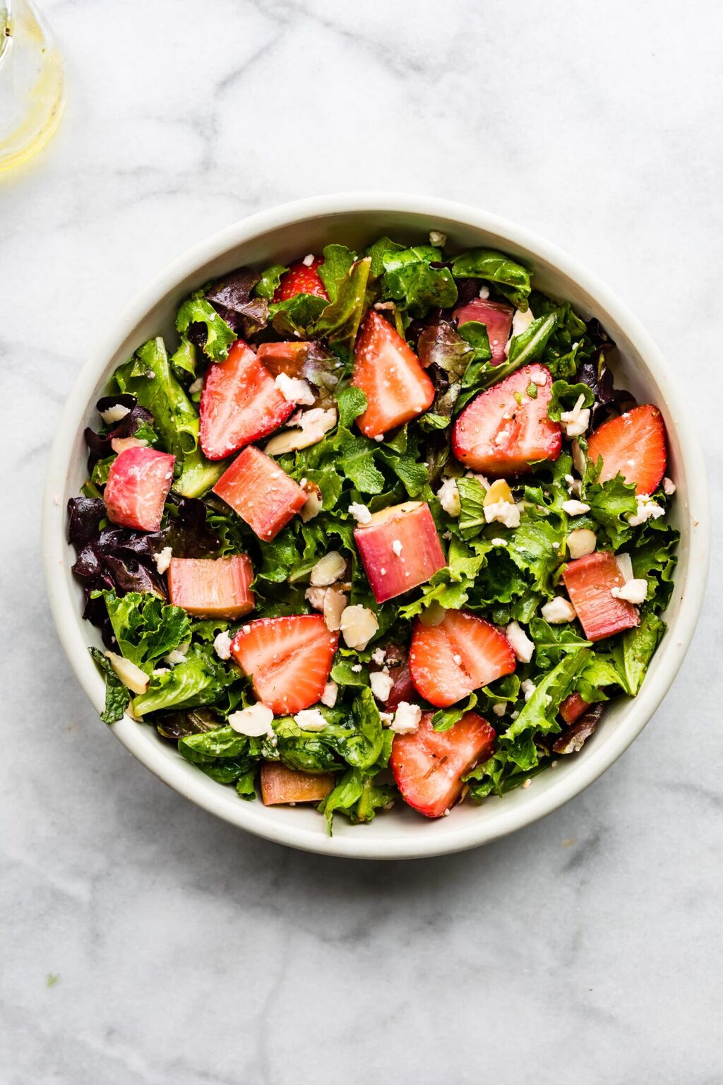 Strawberry Rhubarb Salad with Vinaigrette Dressing - Cotter Crunch