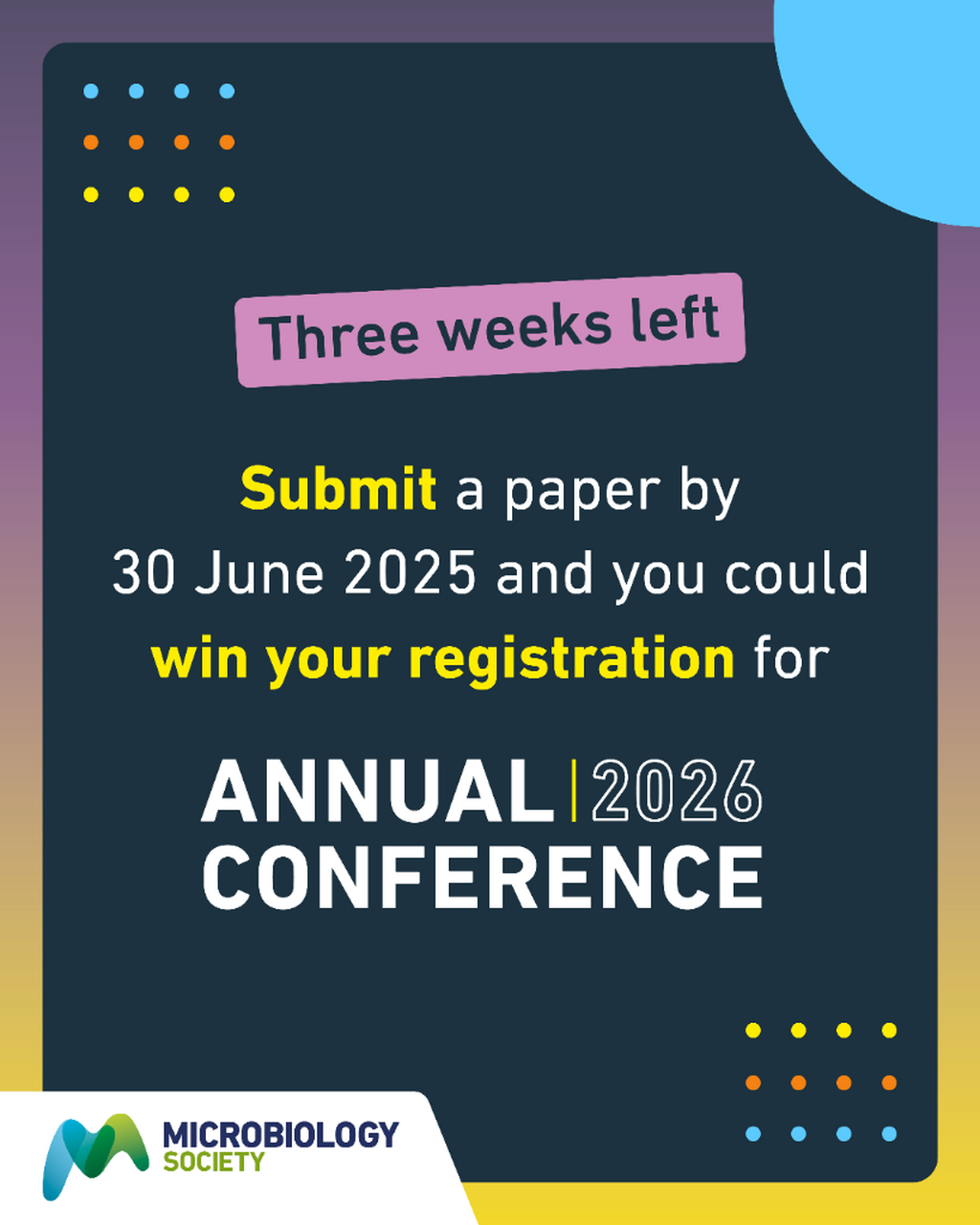 3 weeks to submit for AC26
