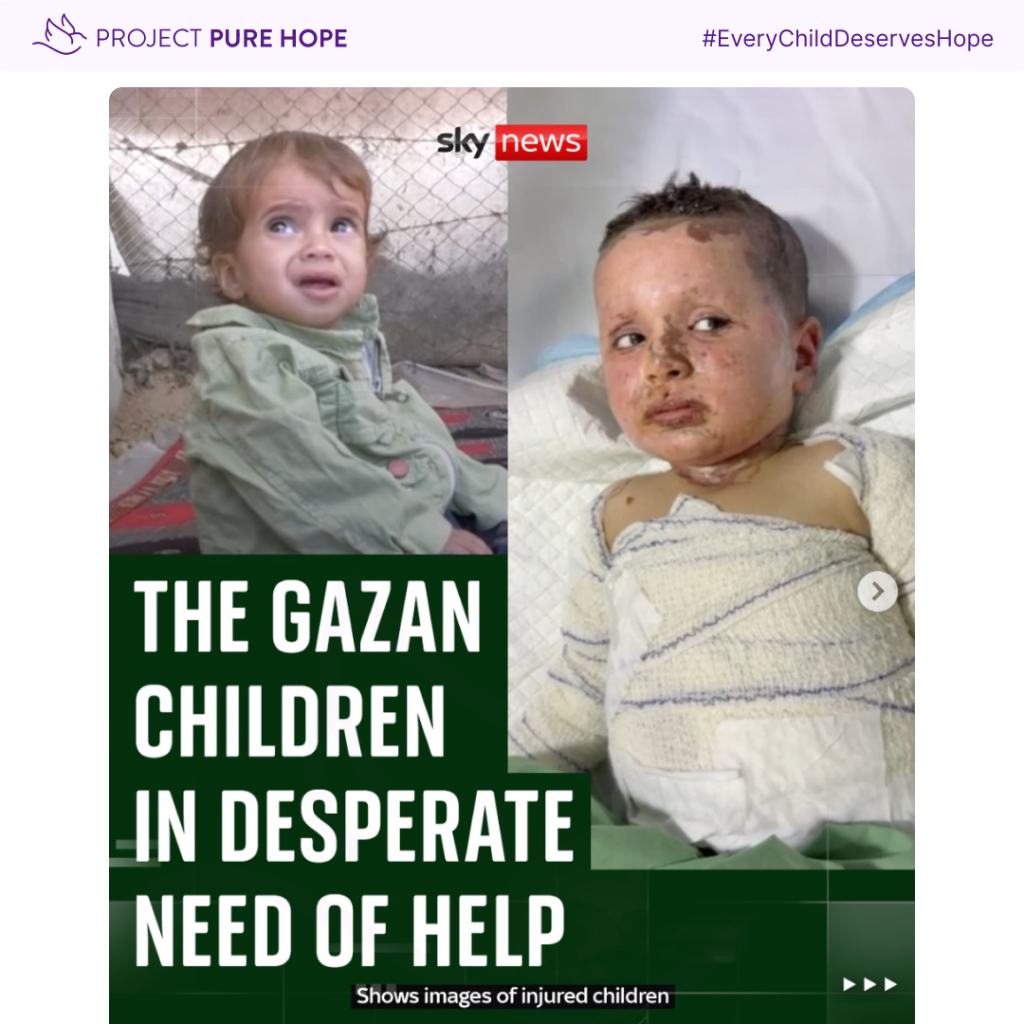 IG Carousel: UK charity calls on government to rescue two children in Gaza.