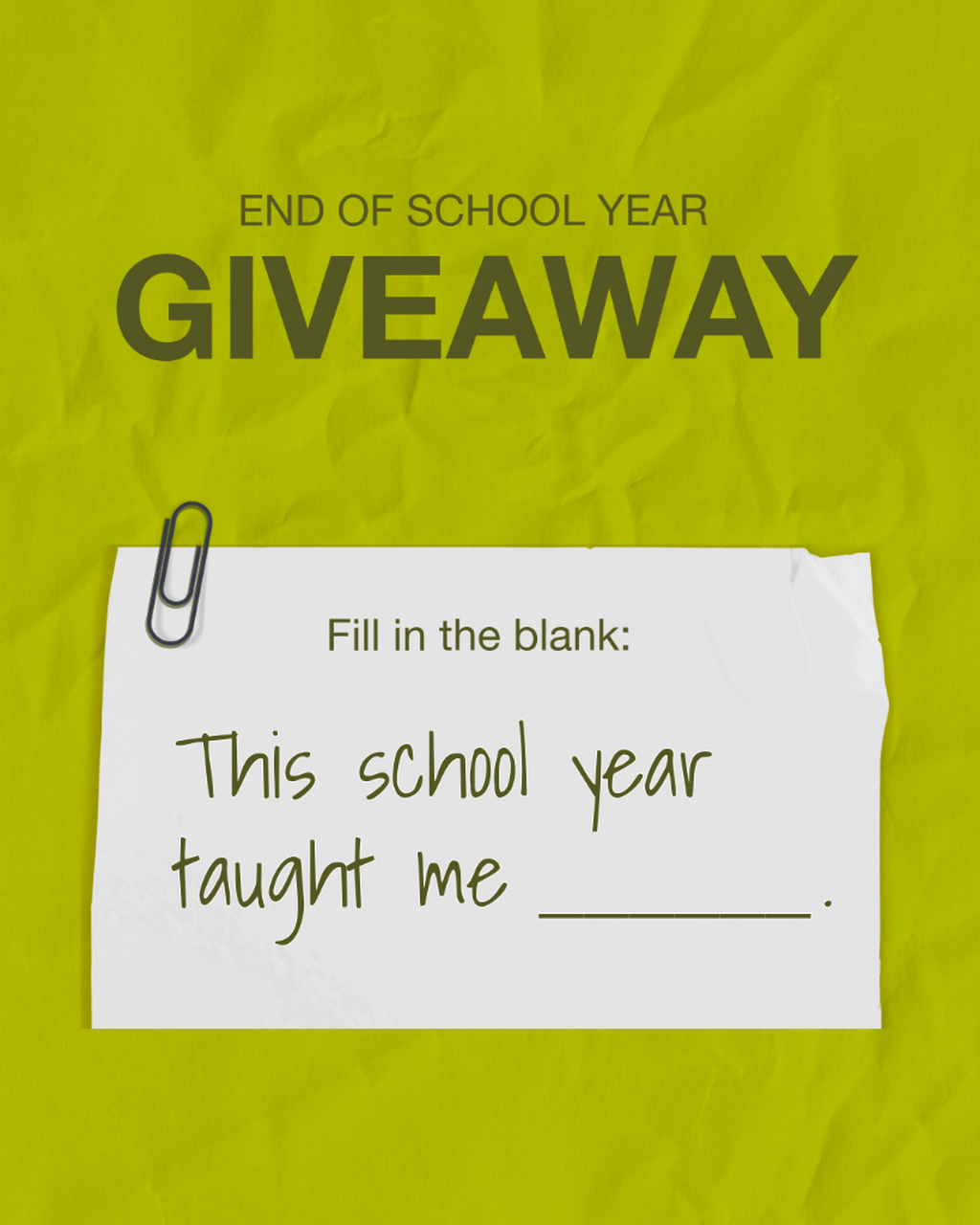 End of school year contest