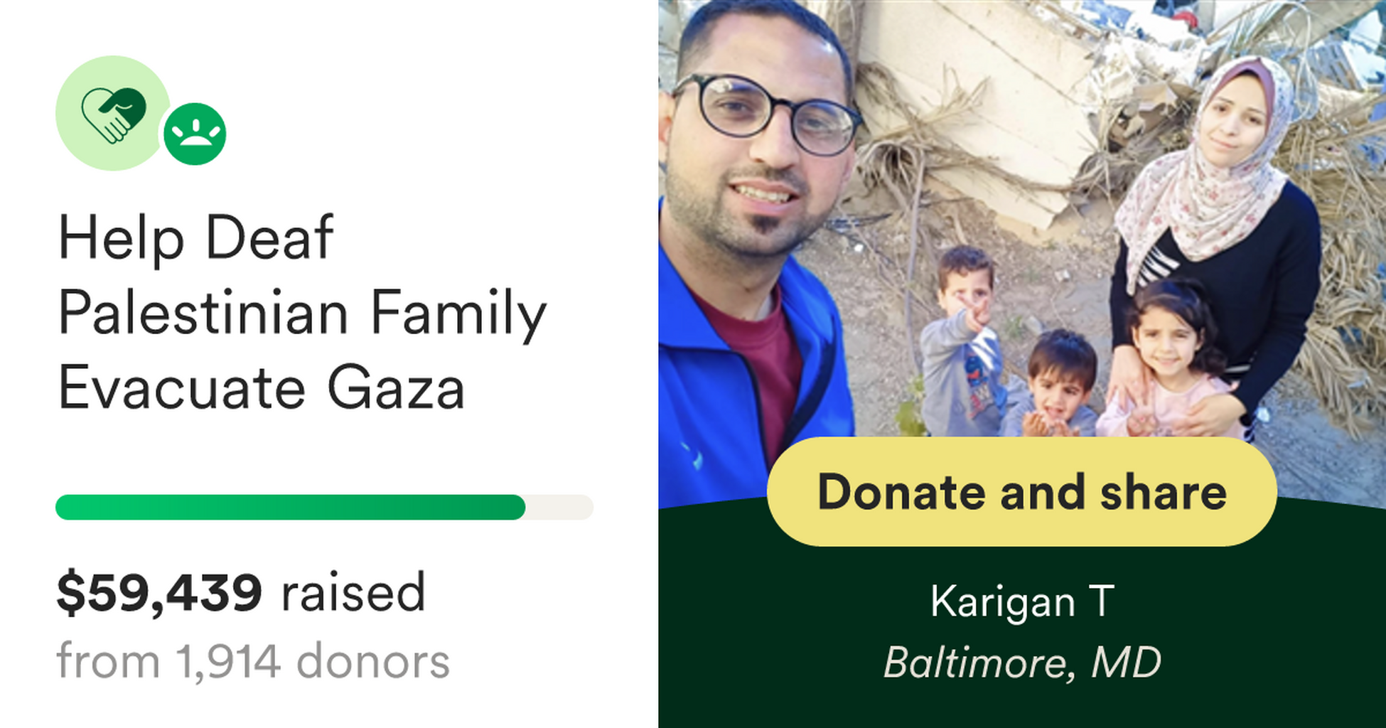 Donate to Help Deaf Palestinian Family Evacuate Gaza, organised by Karigan T