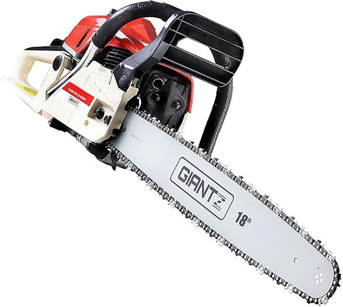 Giantz Chainsaw, 75cc Cordless Petrol Hand Power Chain Saw Home Garden Farm Tree Gear, with Cover Self Cooling Flywheel Auto-throttle Locking 18&rdquo; Bar E-Start