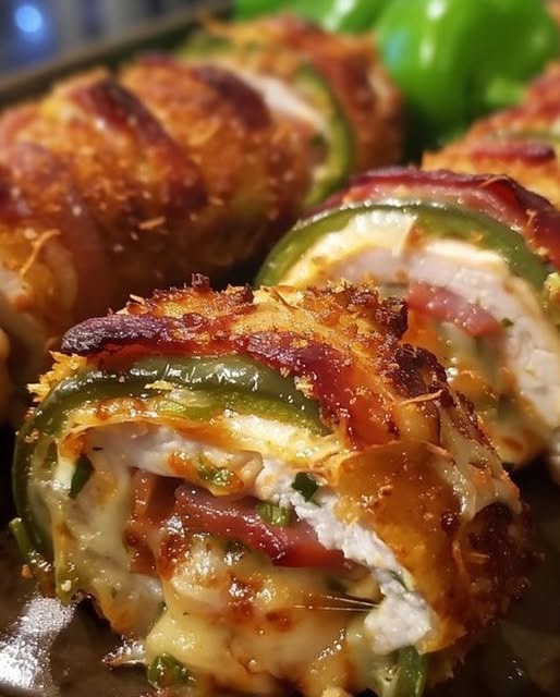 Cheesy Jalape&ntilde;o Chicken Rolls