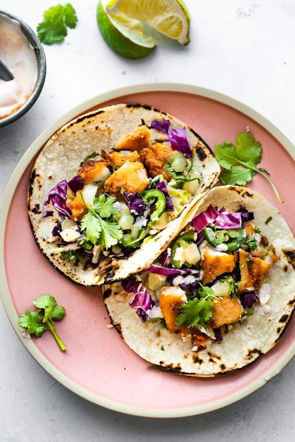 Air Fryer Fish Tacos with Pineapple Slaw - Cotter Crunch