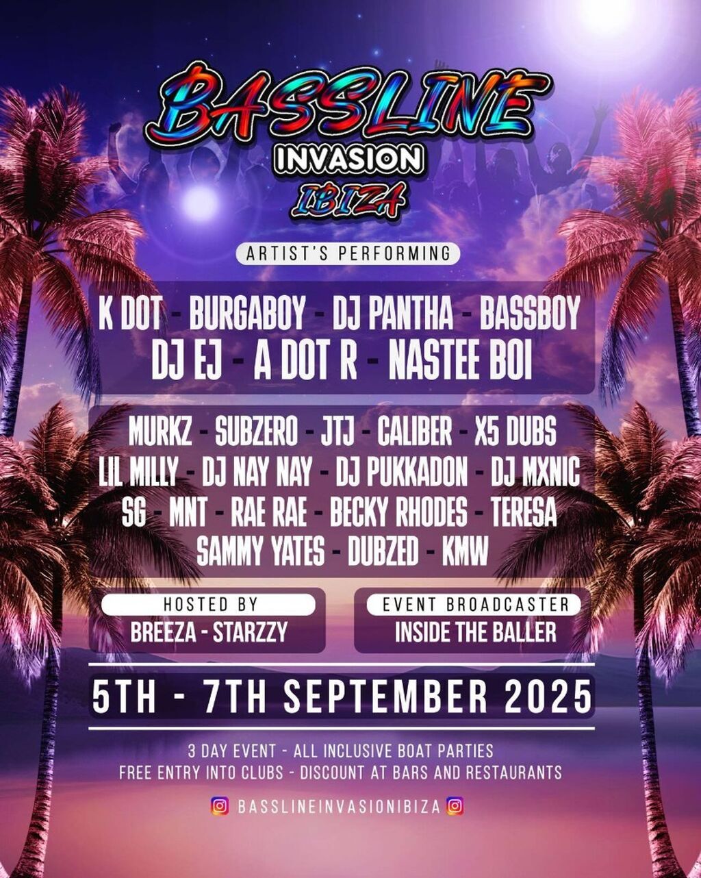 BASSLINE INVASION IBIZA - SEPT 7TH - 9TH
