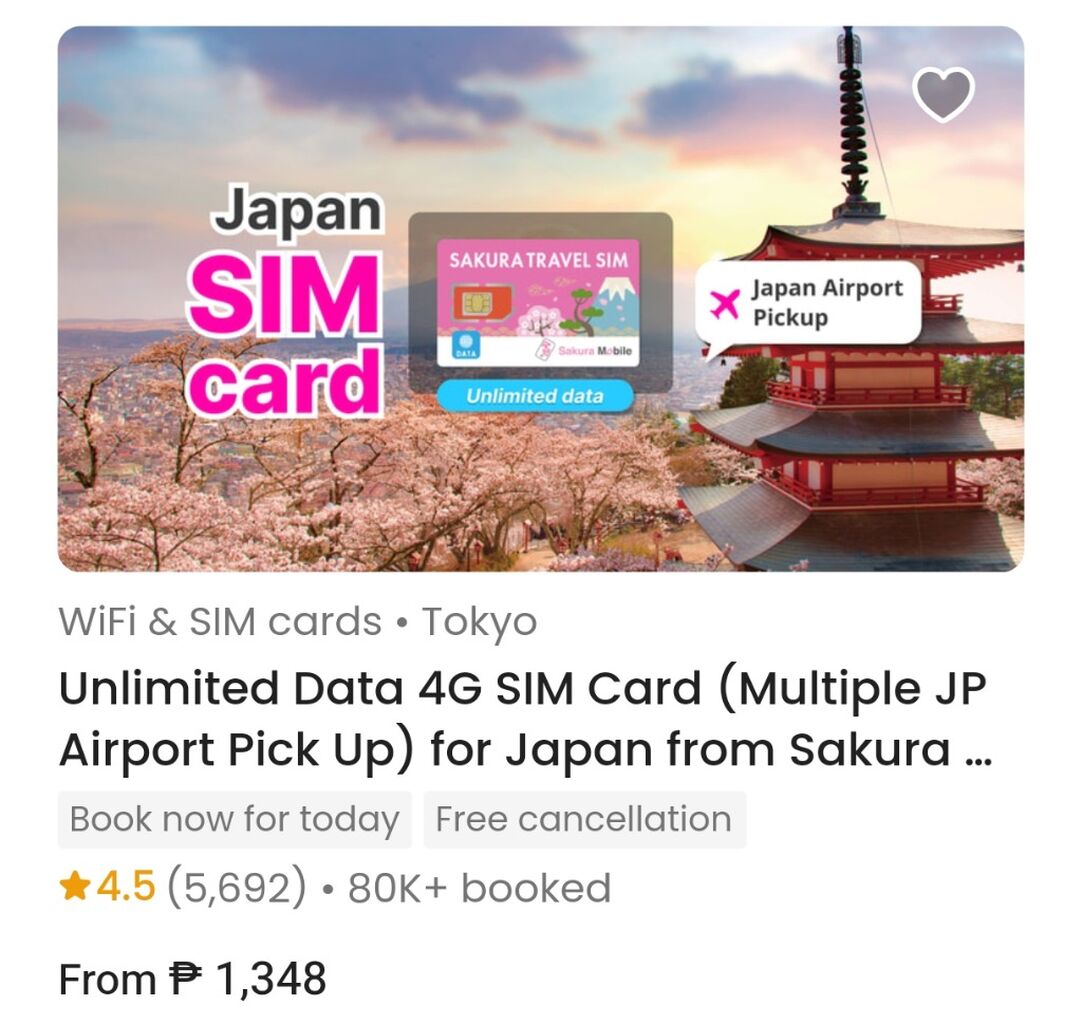 Sakura Mobile physical sim card