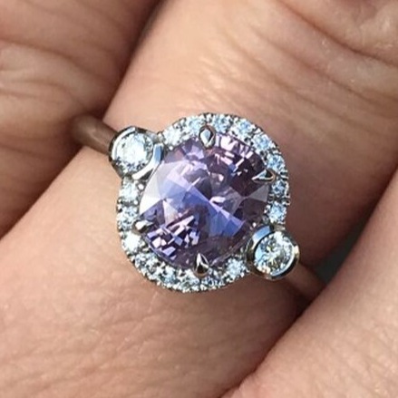 Violet Sapphire Diamond Halo
