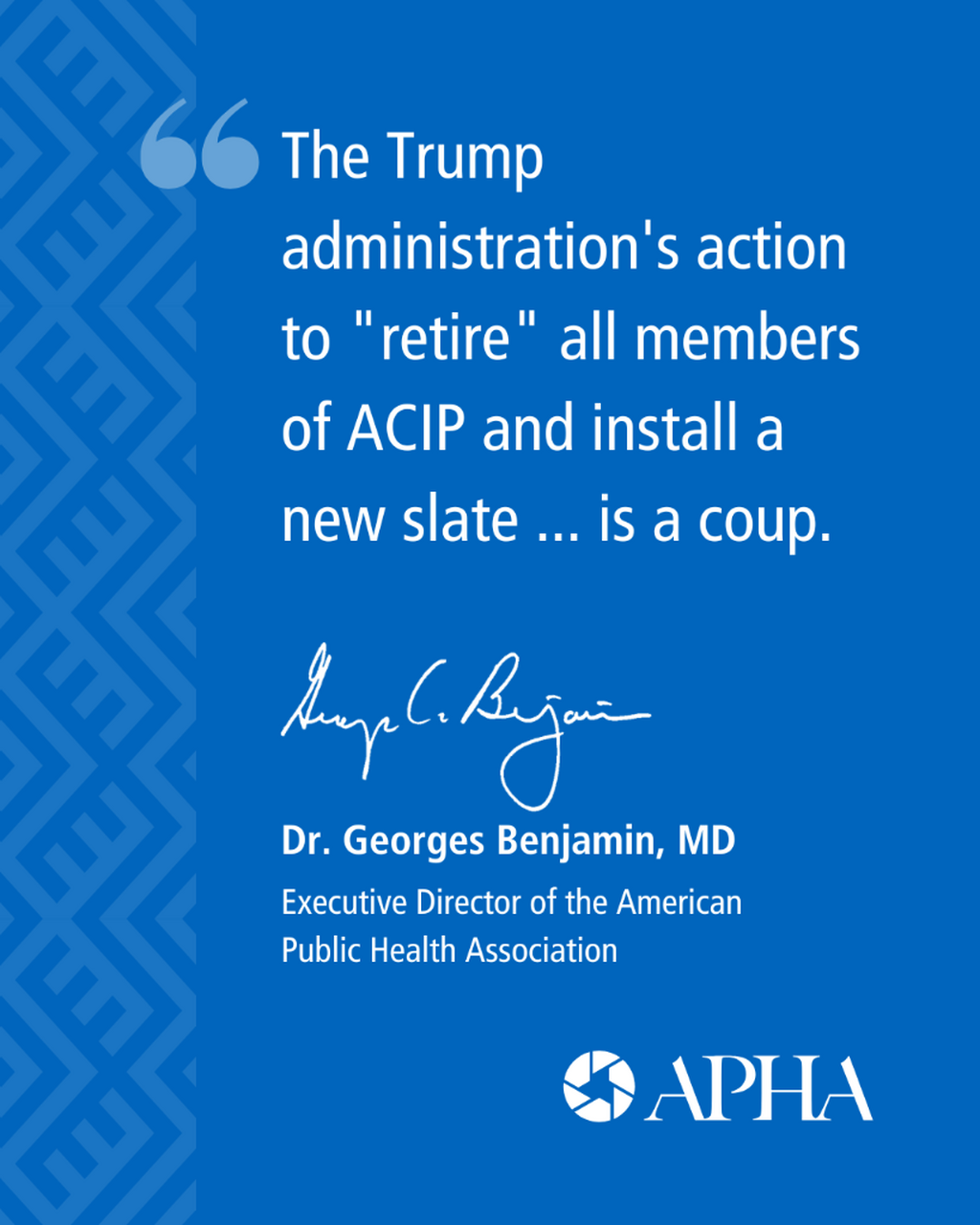 APHA Statement on ACIP Firings