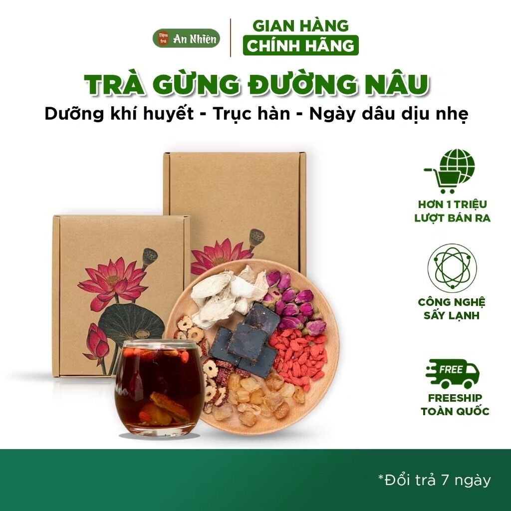 Tr&agrave; Gừng Đường N&acirc;u