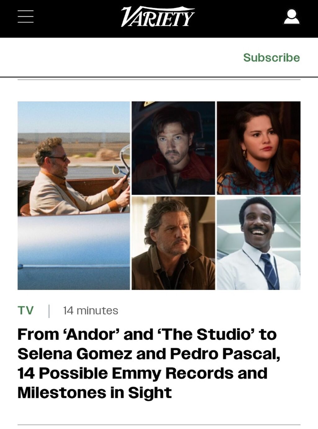 From &lsquo;Andor&rsquo; and &lsquo;The Studio&rsquo; to Selena Gomez and Pedro Pascal, 14 Possible Emmy Records and Milestones in Sight