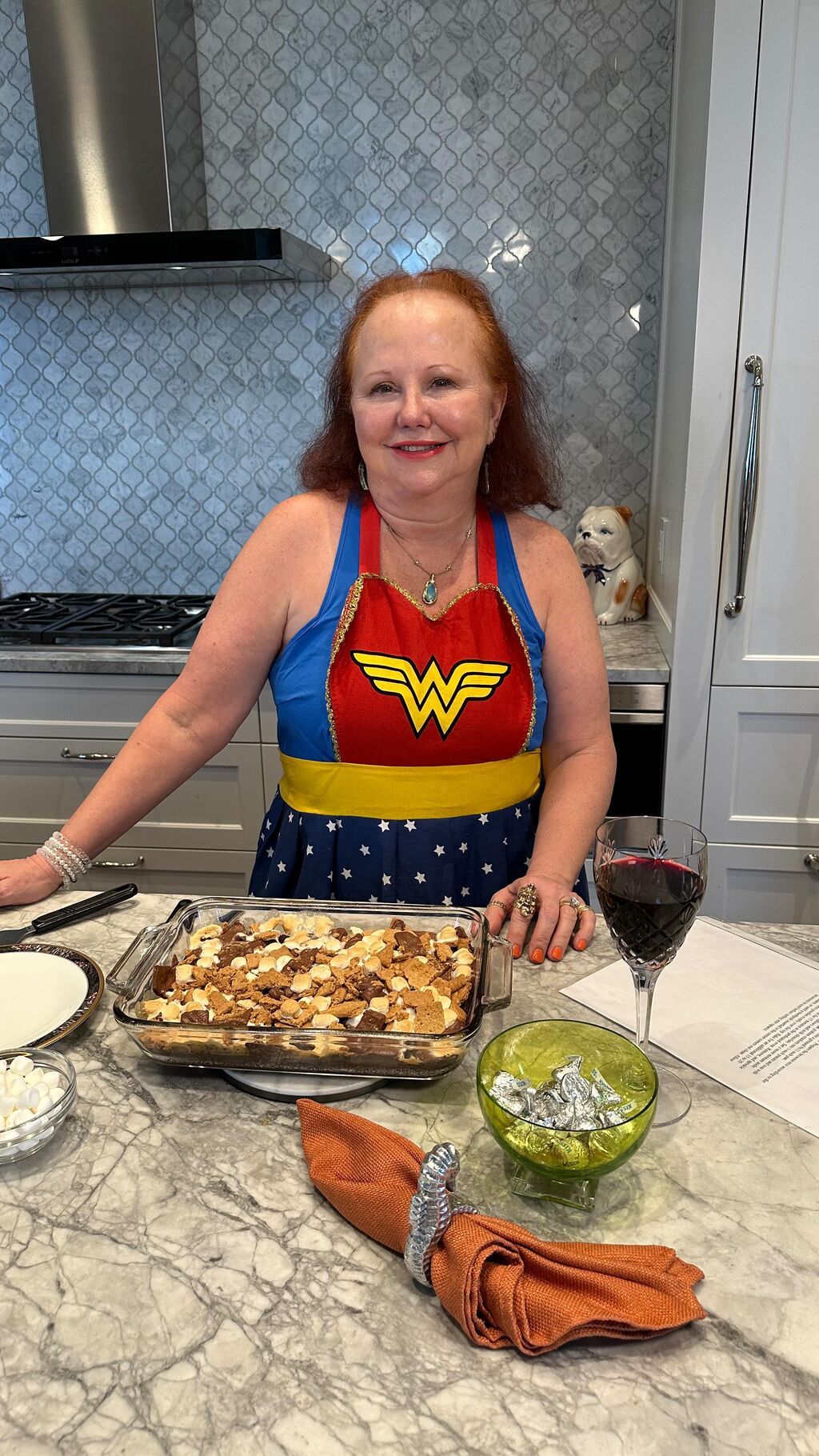 Wonder Woman made S'mores Brownies!!