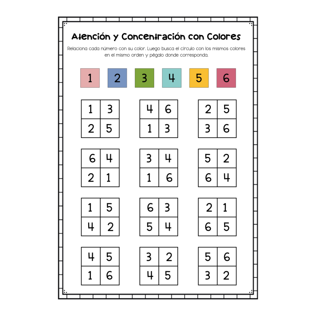 Atenci&oacute;n y Concentraci&oacute;n con Colores