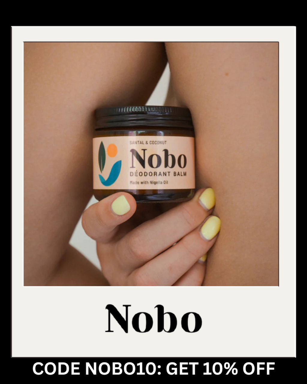 Nobo, natural deodorant, nigella seed oil, discount code, promo code