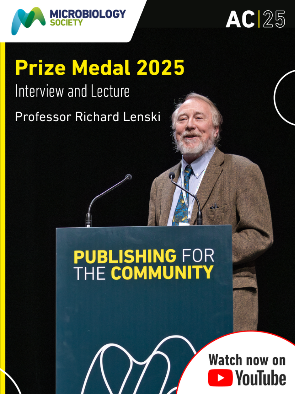 Prize Medal Prize Lecture: Prof. Richard Lenski Dynamics and Repeatability in a Long-Term Experiment with Bacteria Youtube