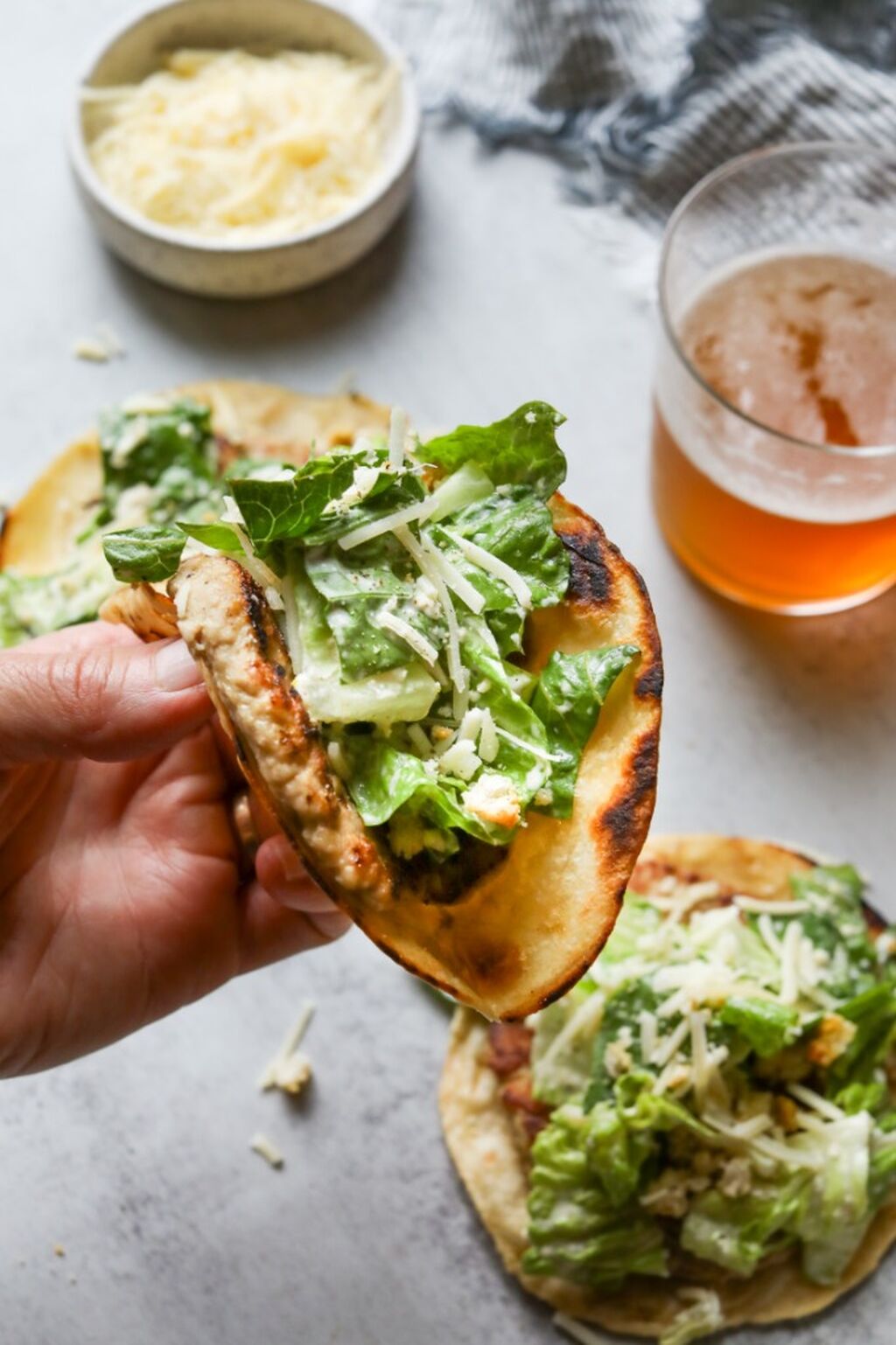 Chicken Caesar Smash Tacos