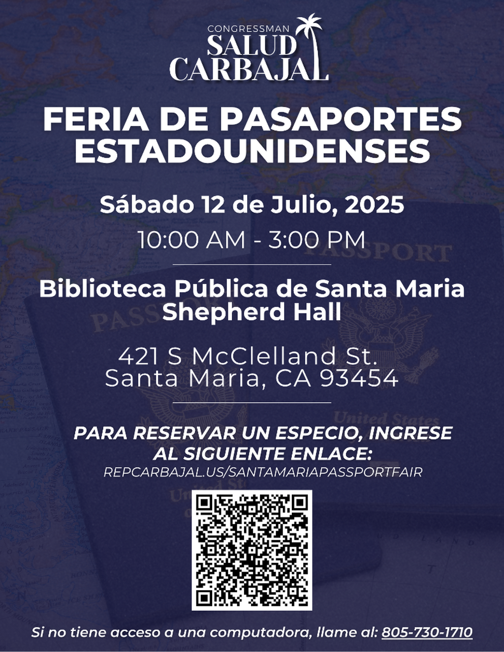 Congressman Salud Carbajal Passport Faire: Schedule Appointment