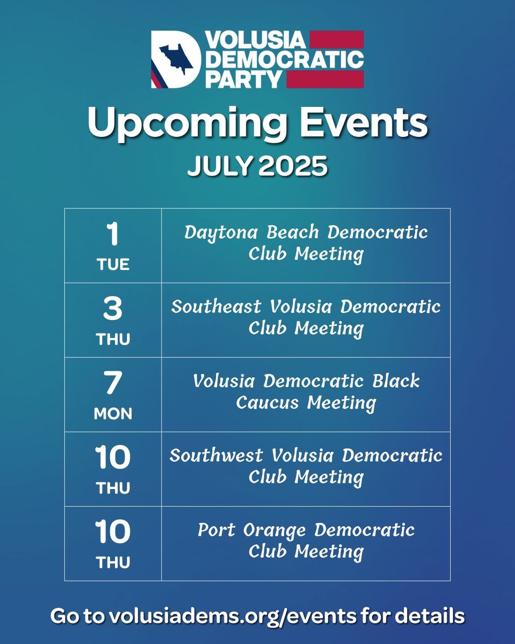 Volusia Dems Events