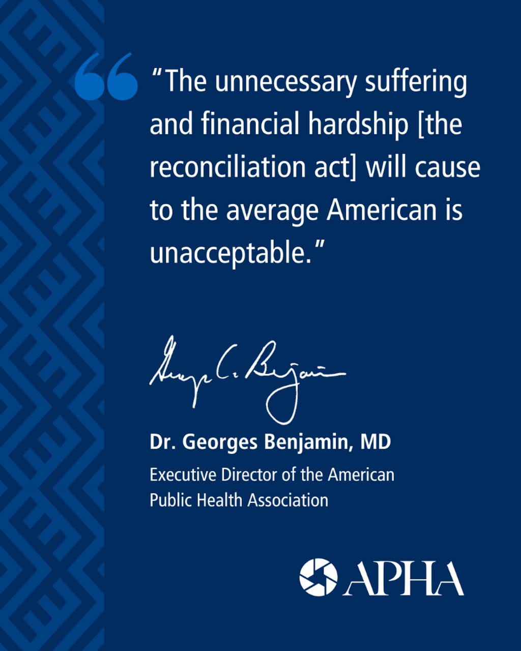 APHA Statement on Reconciliation Act