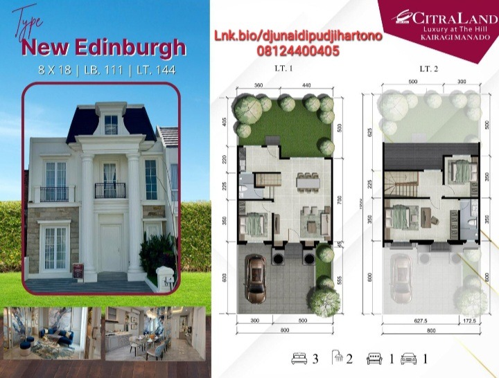 Rumah mewah type new edinburg (8&times;18),citraland kairagi manado