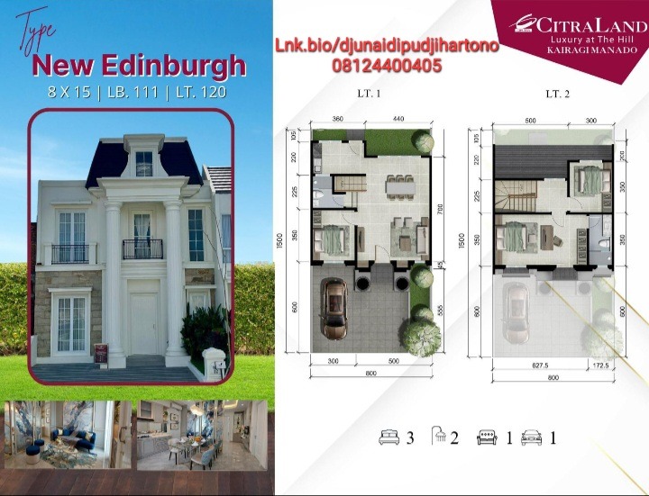 Rumah mewah type new edinburgh (8x15),citraland kairagi manado