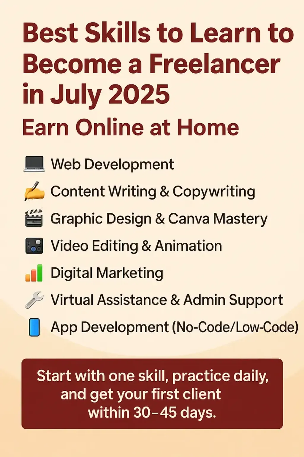 Best Skills to Learn to Be a Freelancer in July, 2025 and Earn on the Internet at Home