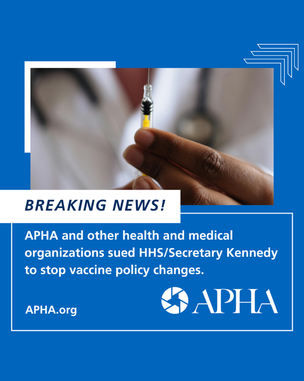 APHA Joins Others to Sue HHS, Robert F. Kennedy, Jr. for Unlawful, Unilateral Vaccine Changes