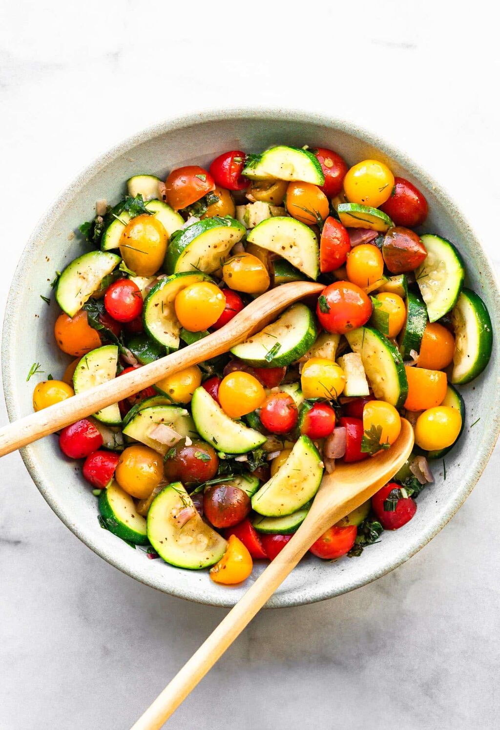 Three Herb Tomato Zucchini Salad