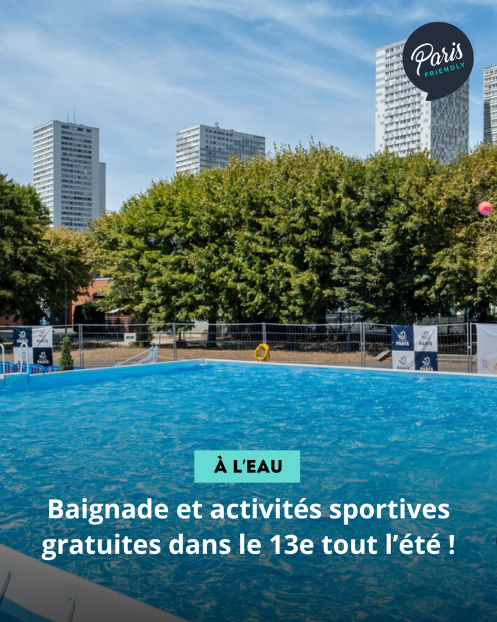 Baignade et activit&eacute;s sportives gratuites dans le 13e tout l&rsquo;&eacute;t&eacute; !