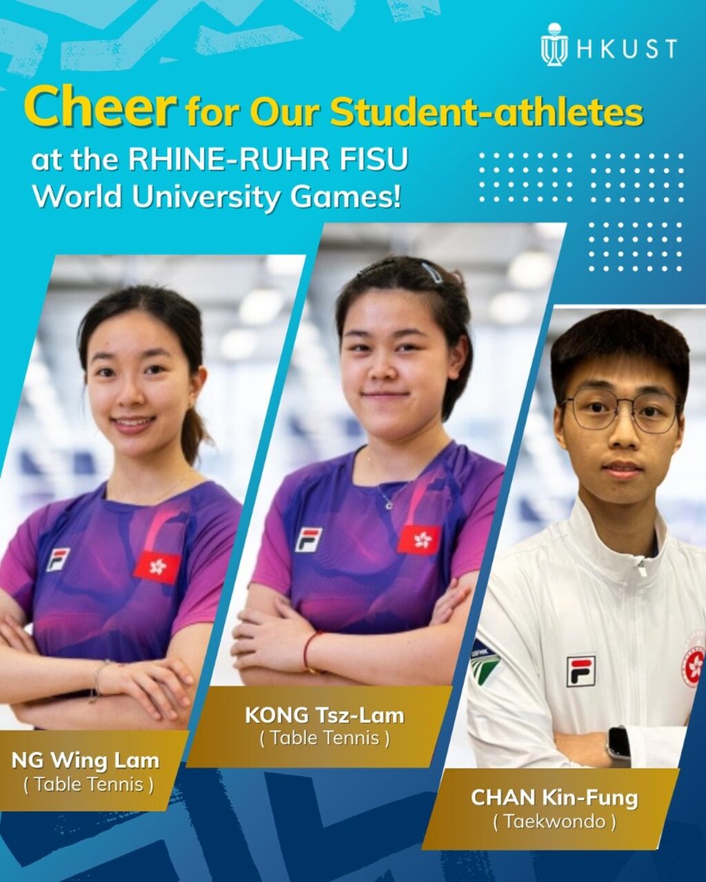 HKUST Trio Competes in World University Games for Table Tennis and Taekwondo (Chinese Version only)