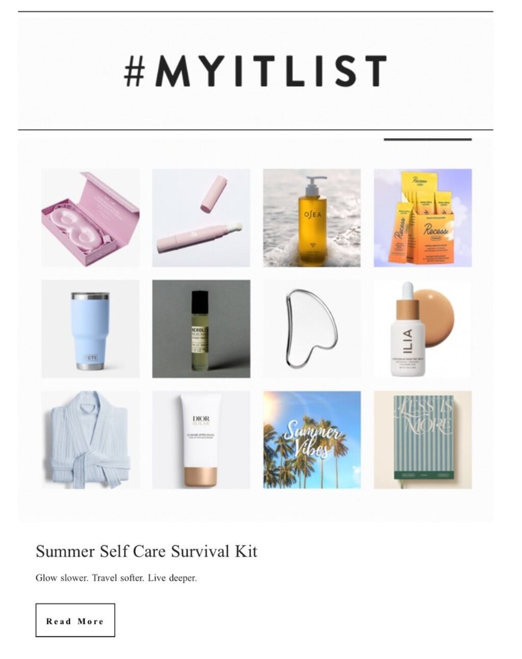 Summer Self Care Survival Kit