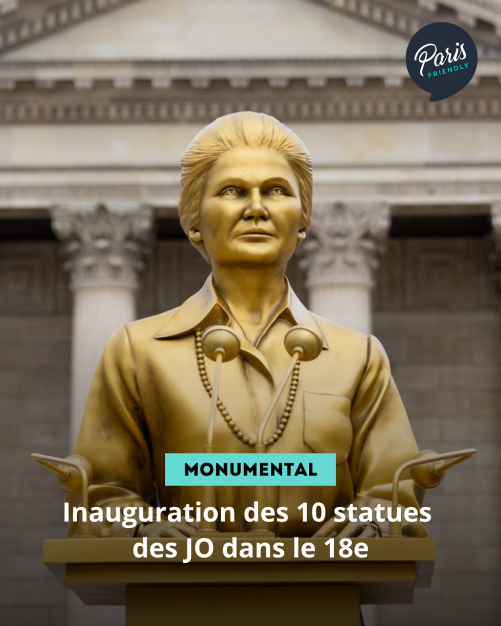 Inauguration des 10 statues des JO dans le 18e