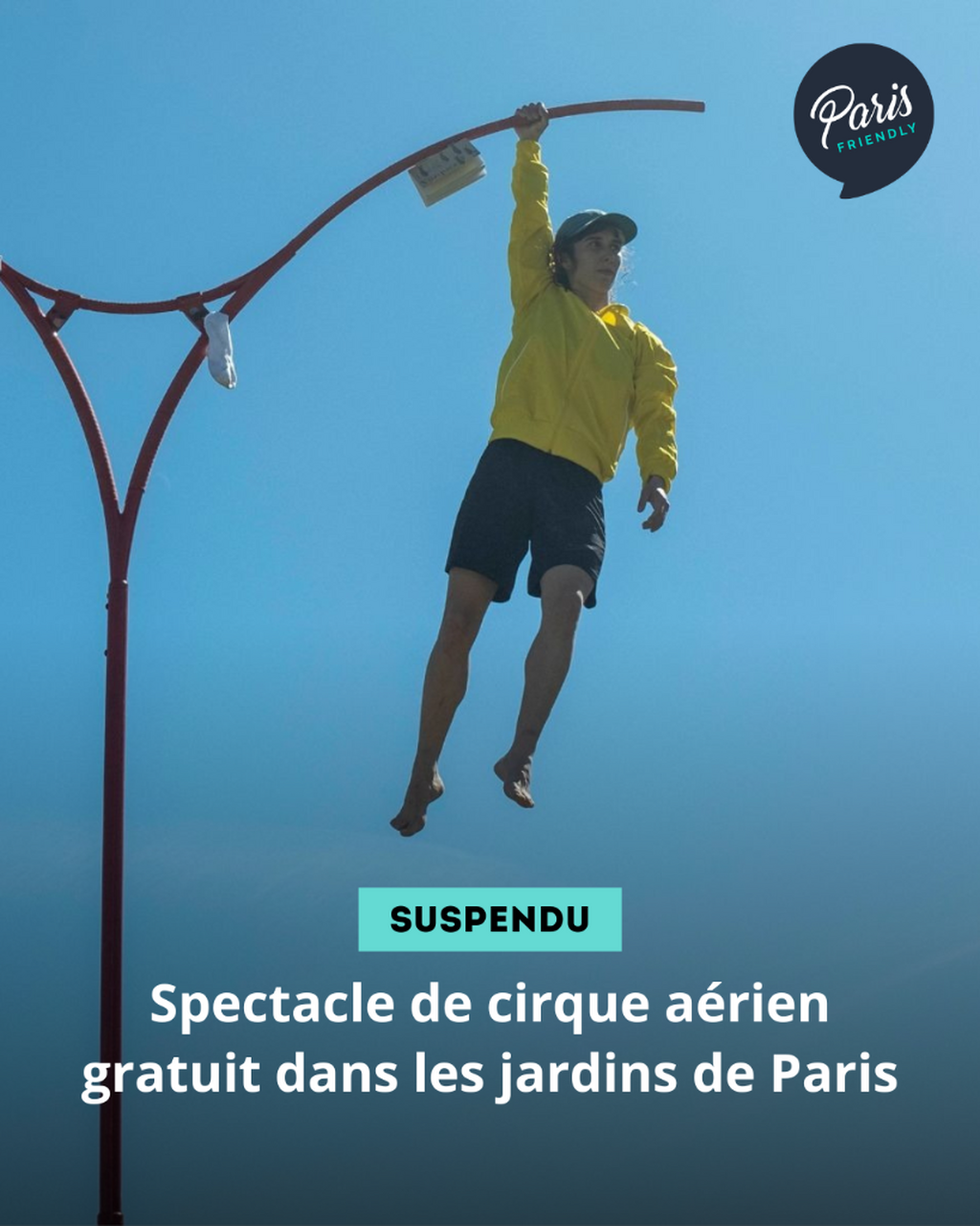 Spectacle de cirque a&eacute;rien gratuit dans les jardins de Paris