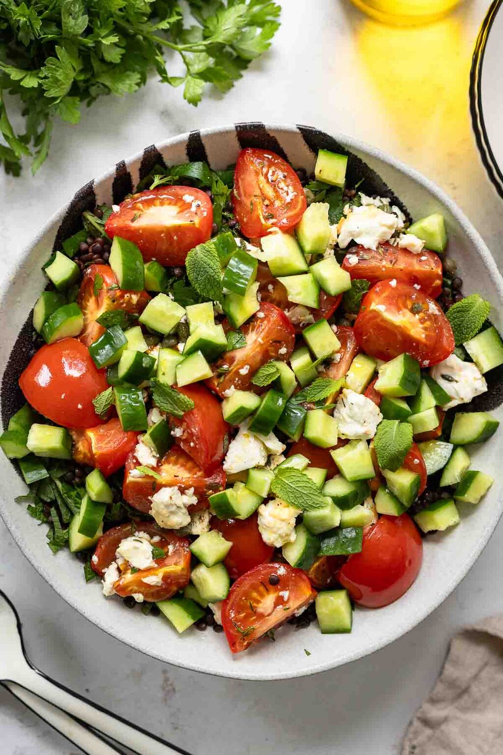 Linsensalat mit Feta und Tomaten | Rezept | Elle Republic
