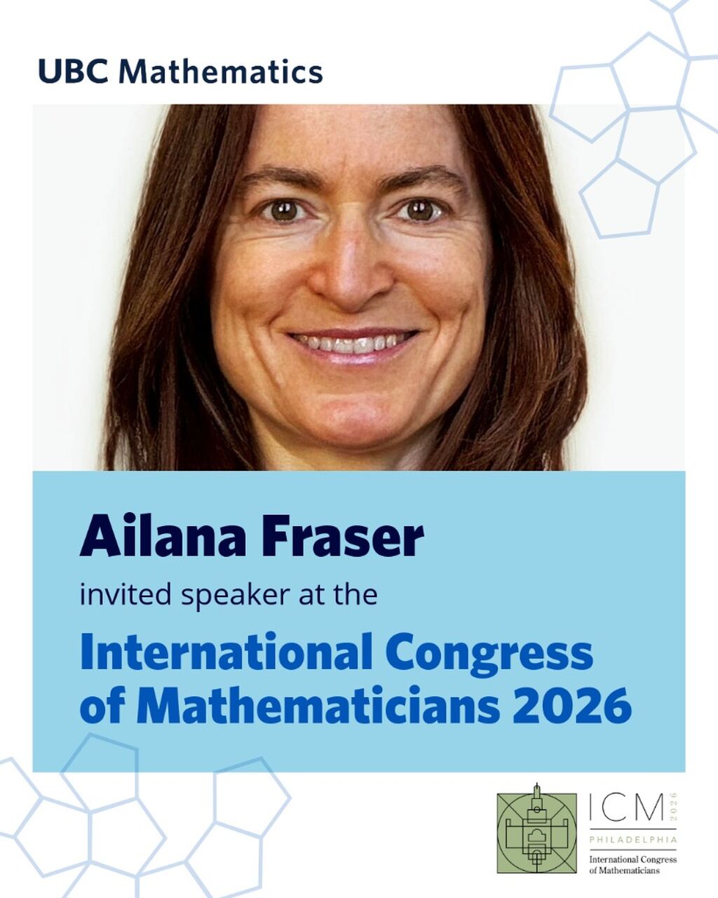 Ailana Fraser invited to speak at ICM 2026