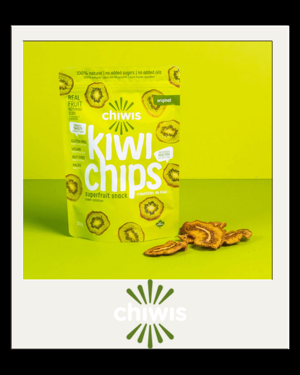 Chiwis, fruit chip, kiwi, orange, apple, superfood, snack