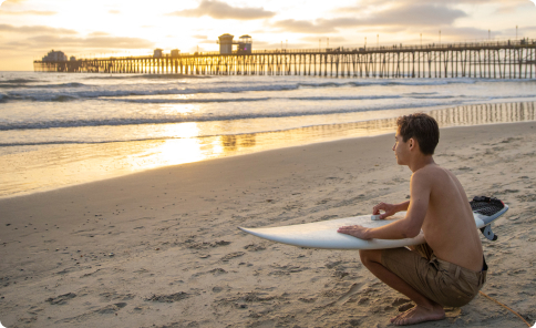 Surfing in Oceanside, CA