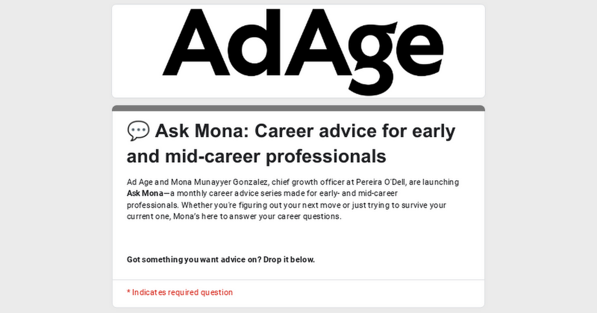 💬 Ask Mona: Career advice for early and mid-career professionals