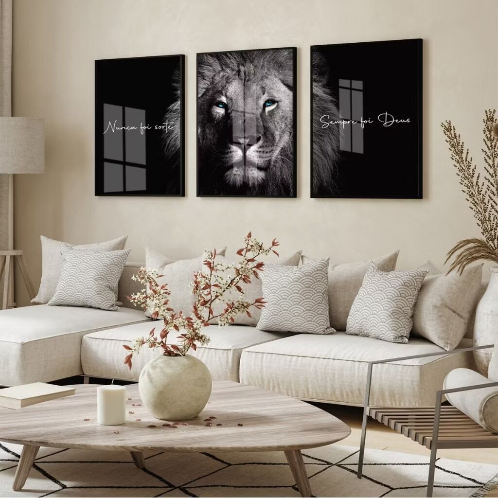 Quadro le&atilde;o (3p&ccedil;s)