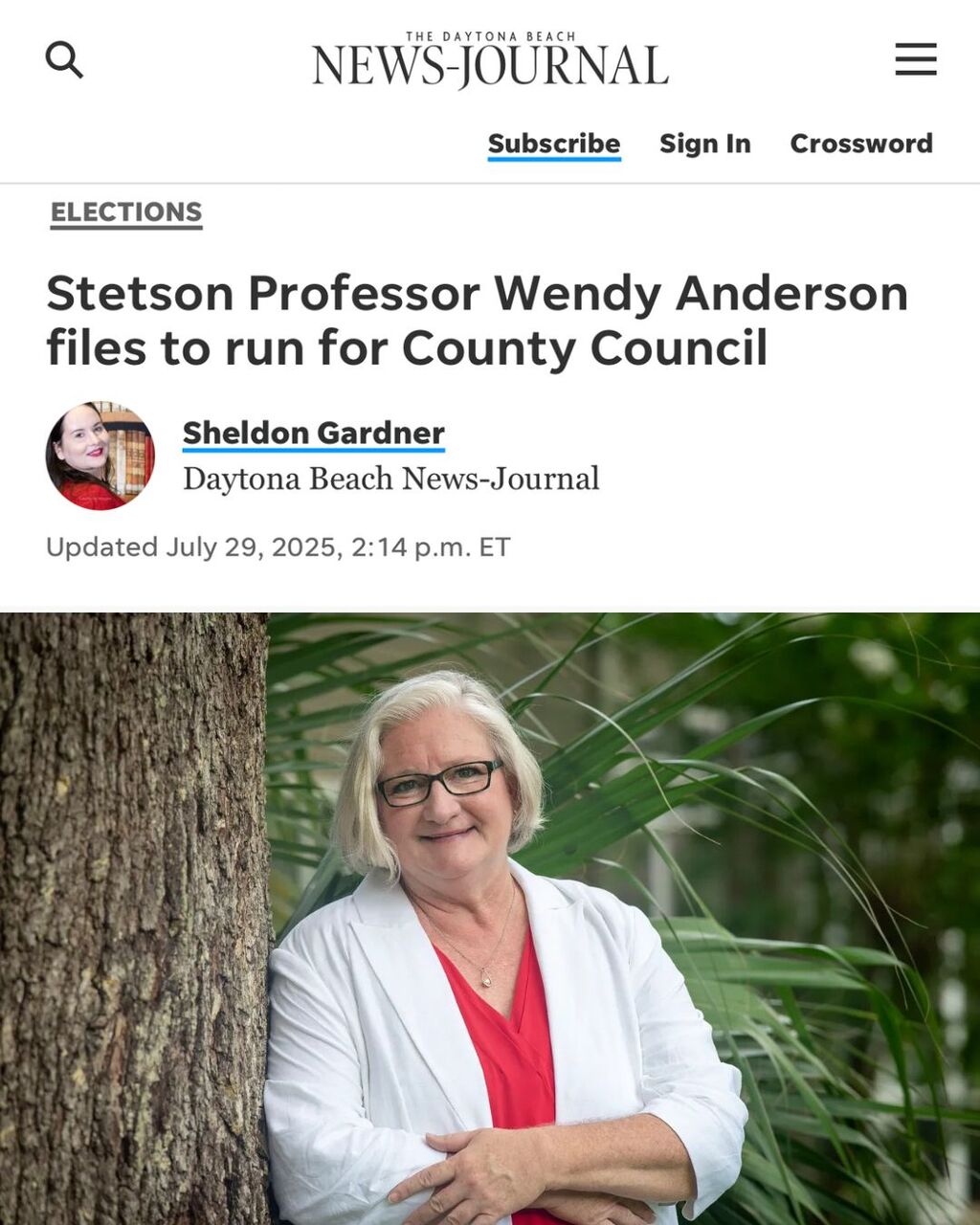 Stetson Professor Wendy Anderson files to run for County Council