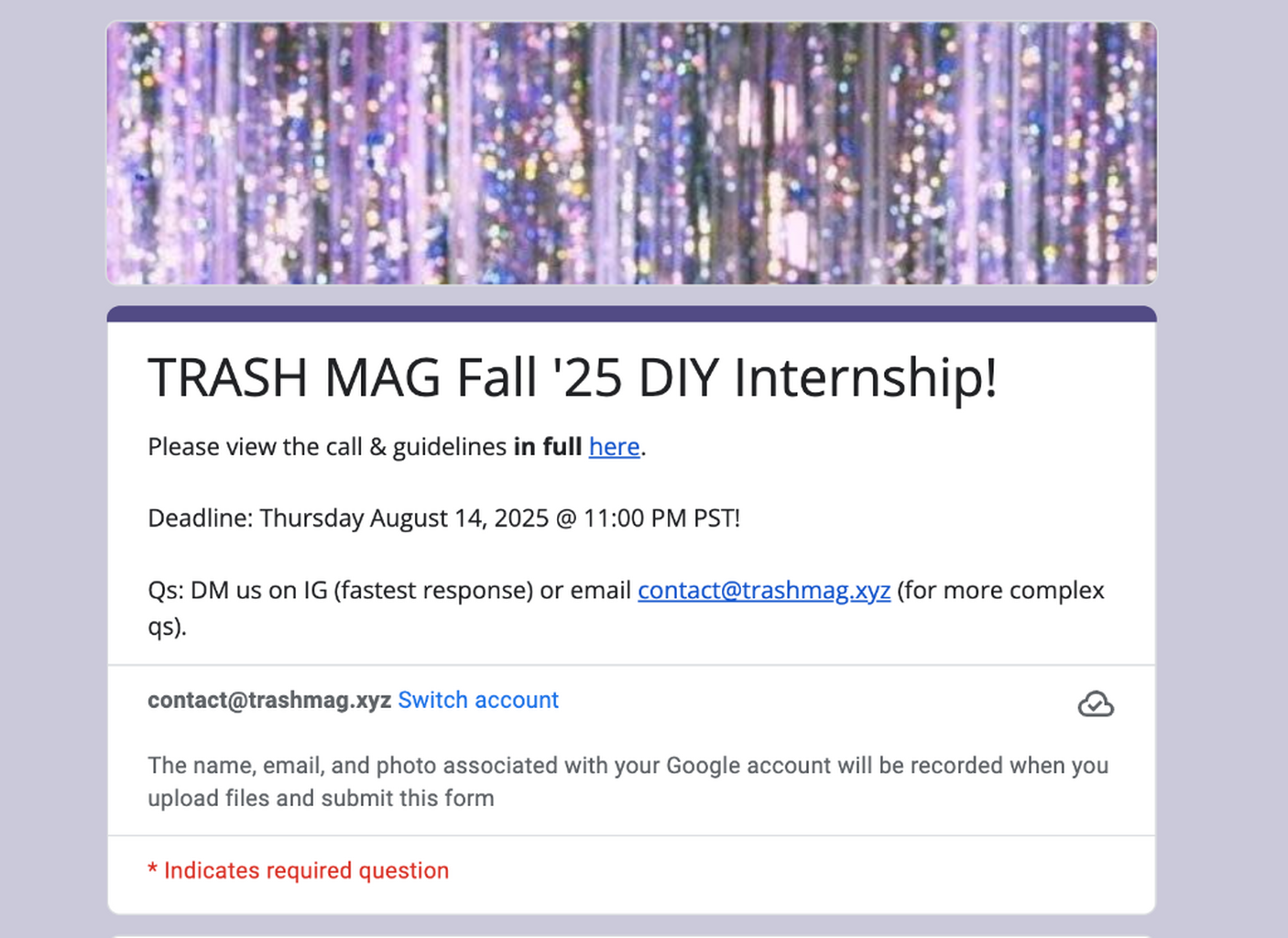 Fall '25 DIY Intern Form!